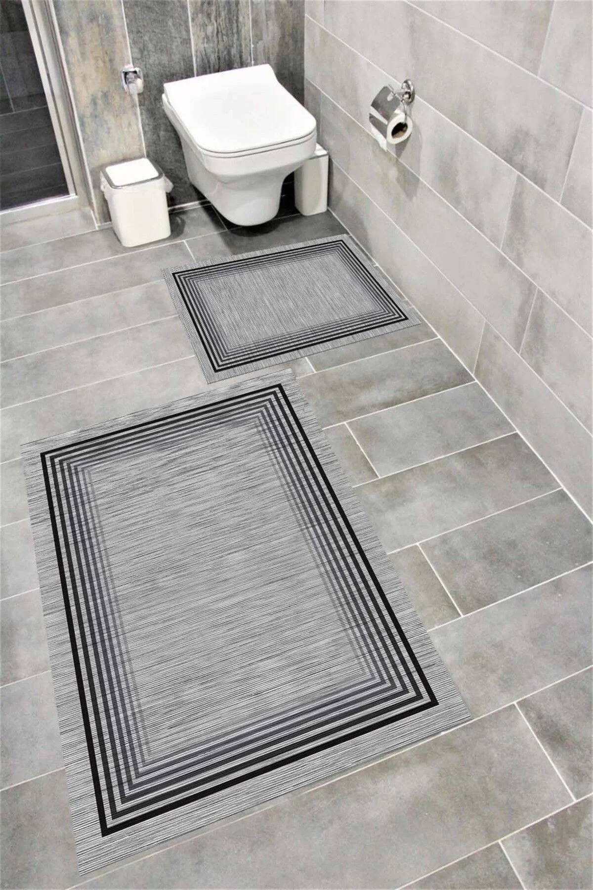Su Emici Yumuşak Kaymaz Taban Sünger Dolgulu Yıkanabilir Dekoratif Banyo Paspası 1193