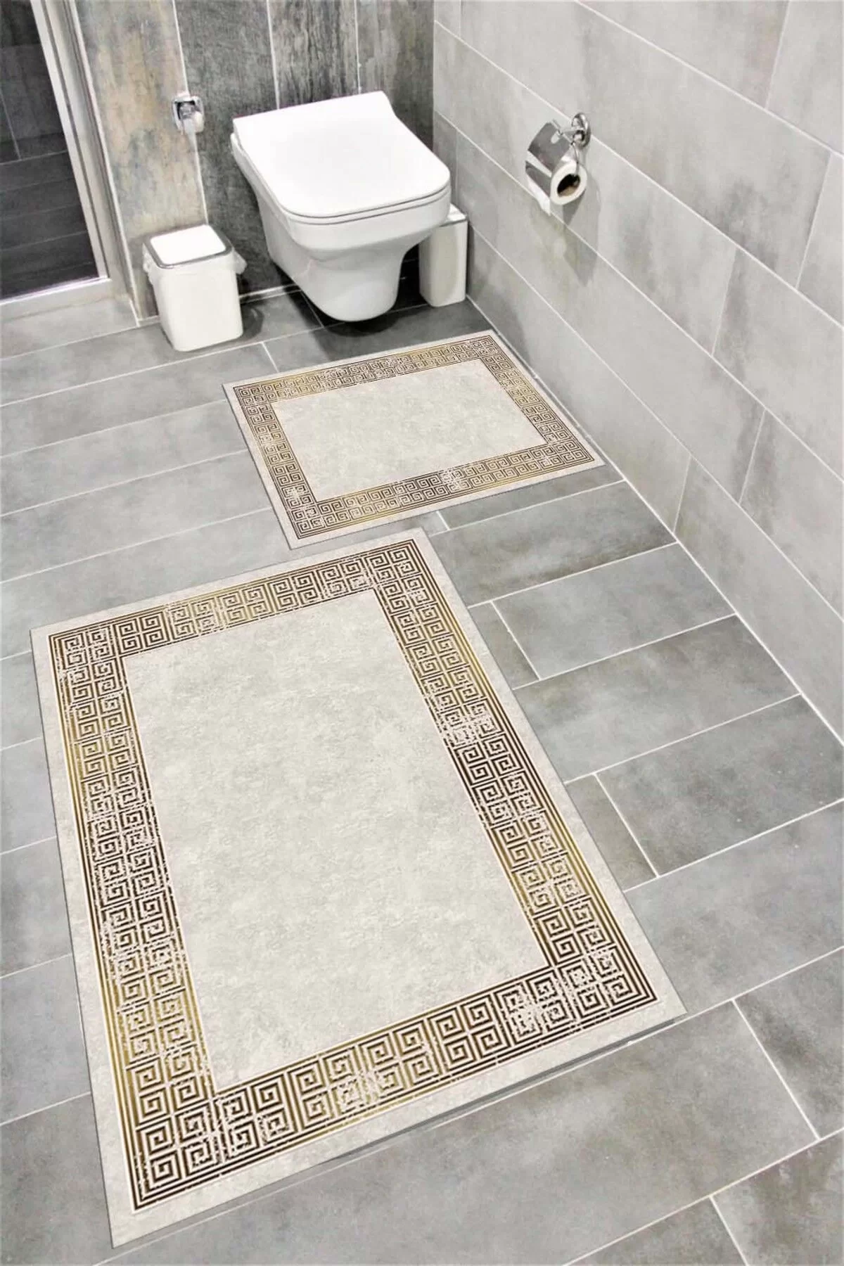 Su Emici Yumuşak Kaymaz Taban Sünger Dolgulu Yıkanabilir Dekoratif Banyo Paspası 1219