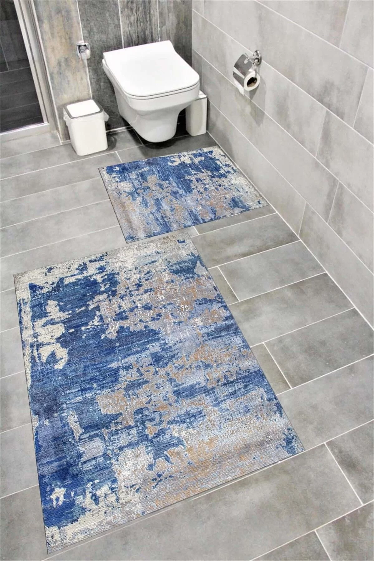 Su Emici Yumuşak Kaymaz Taban Sünger Dolgulu Yıkanabilir Dekoratif Banyo Paspası 1227