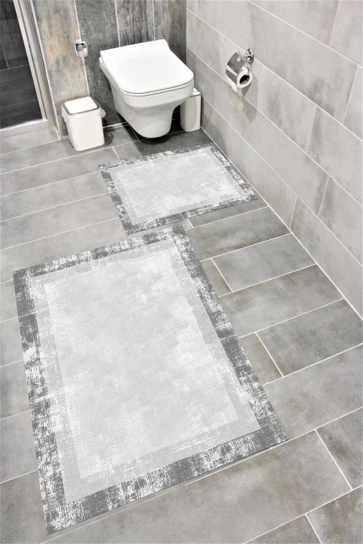 Su Emici Yumuşak Kaymaz Taban Sünger Dolgulu Yıkanabilir Dekoratif Banyo Paspası 1194