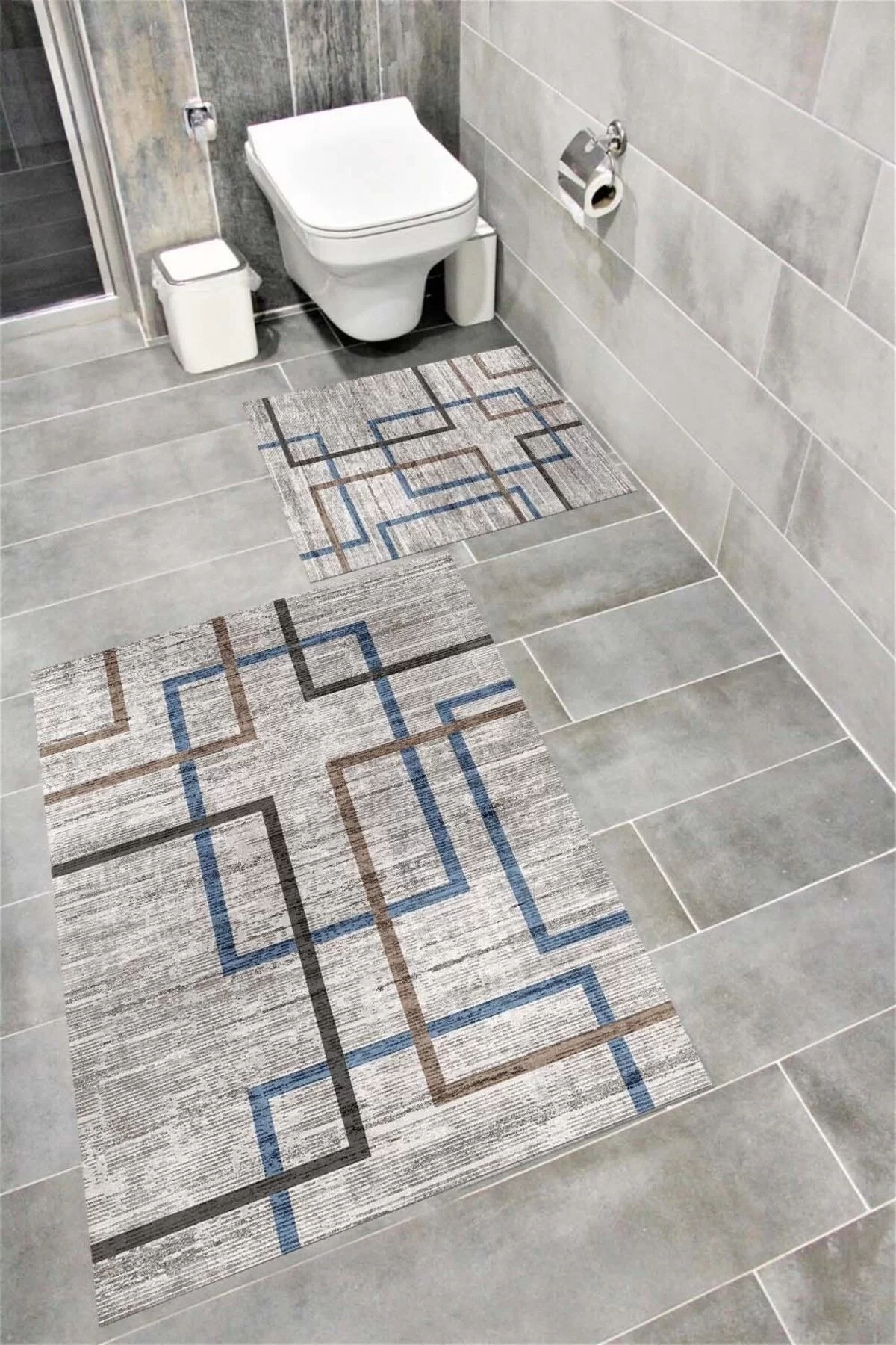 Su Emici Yumuşak Kaymaz Taban Sünger Dolgulu Yıkanabilir Dekoratif Banyo Paspası 1208