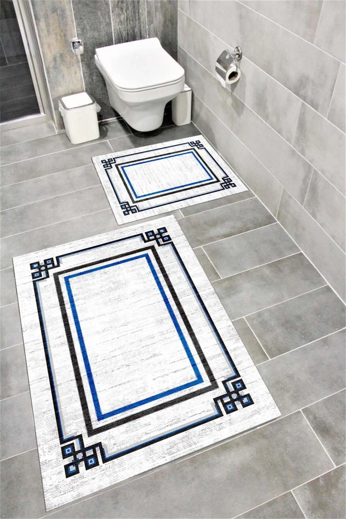 Su Emici Yumuşak Kaymaz Taban Sünger Dolgulu Yıkanabilir Dekoratif Banyo Paspası 1220