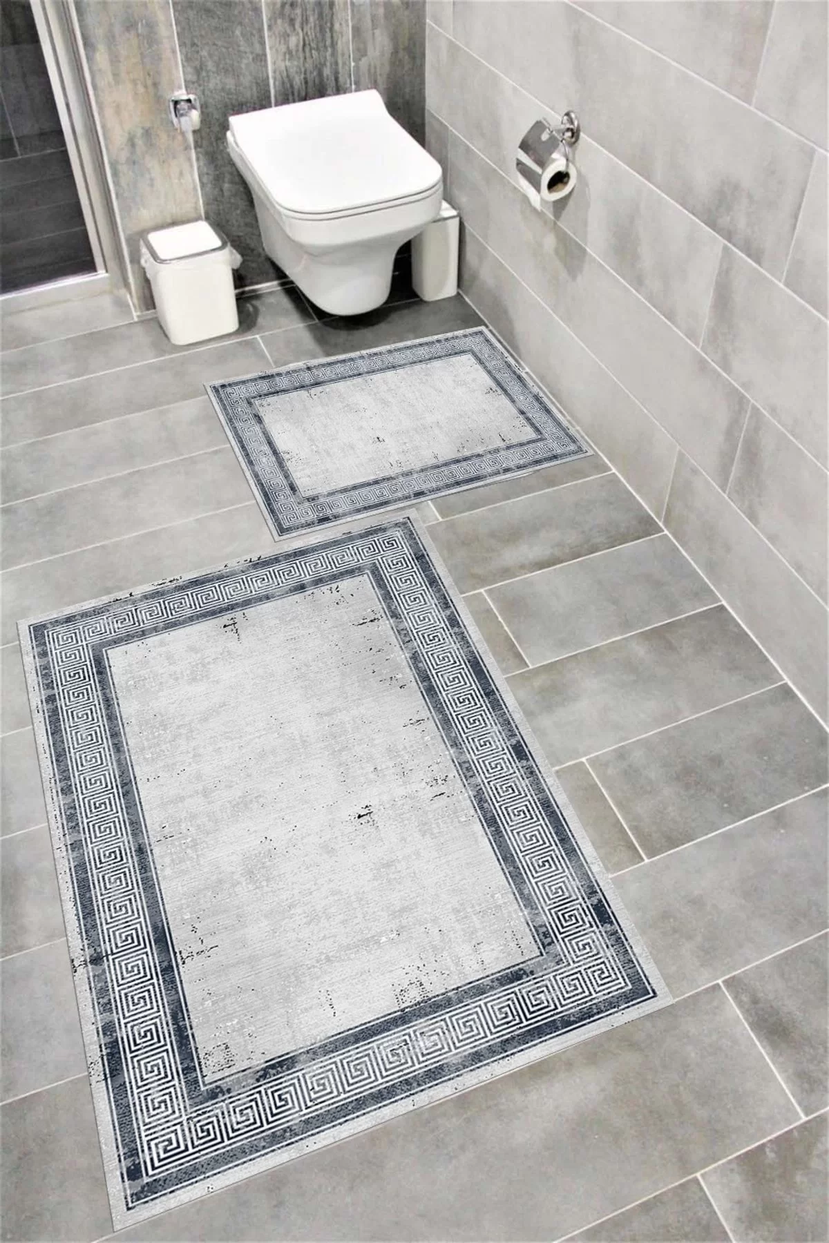 Su Emici Yumuşak Kaymaz Taban Sünger Dolgulu Yıkanabilir Dekoratif Banyo Paspası ABRA