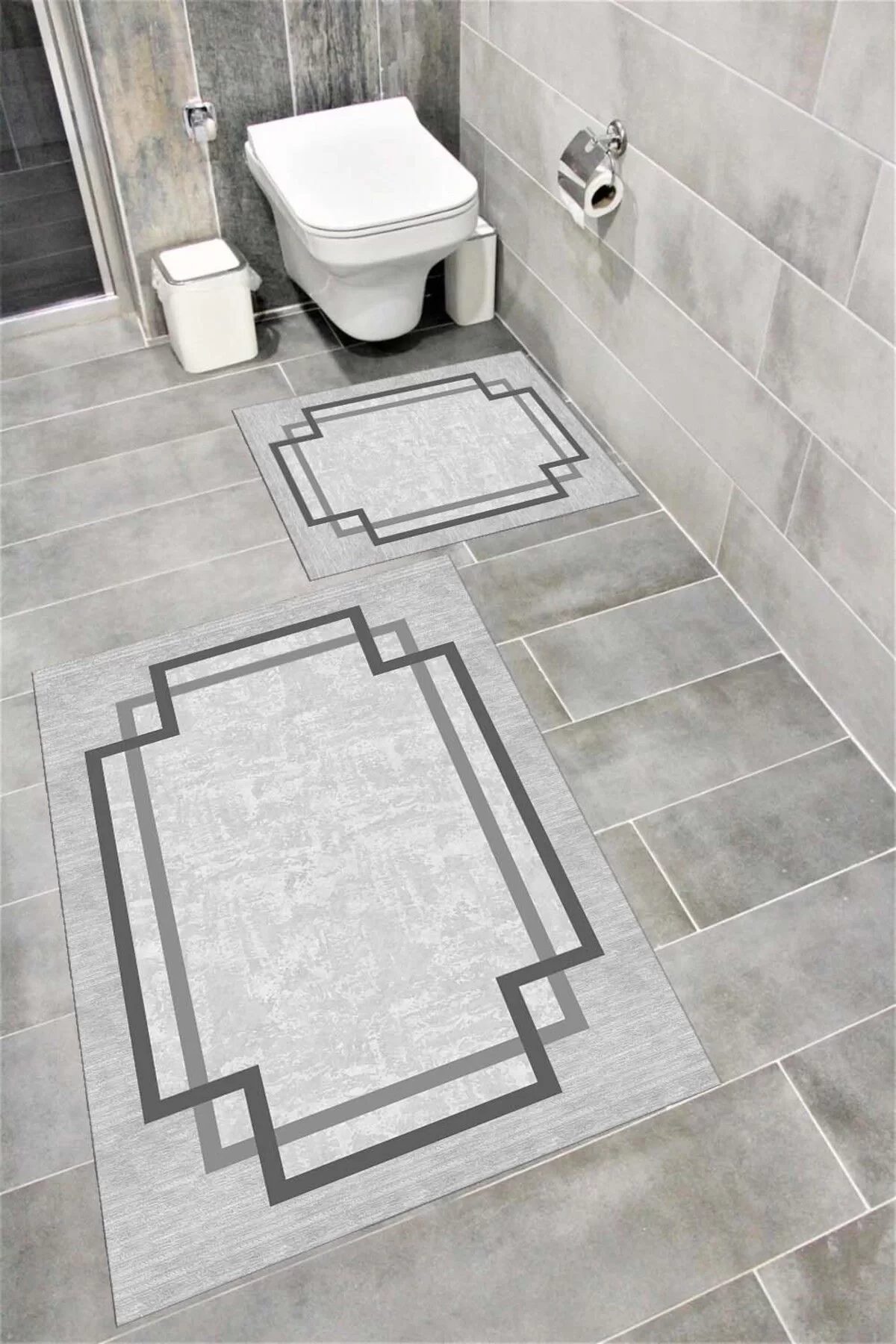 Su Emici Yumuşak Kaymaz Taban Sünger Dolgulu Yıkanabilir Dekoratif Banyo Paspası 1249