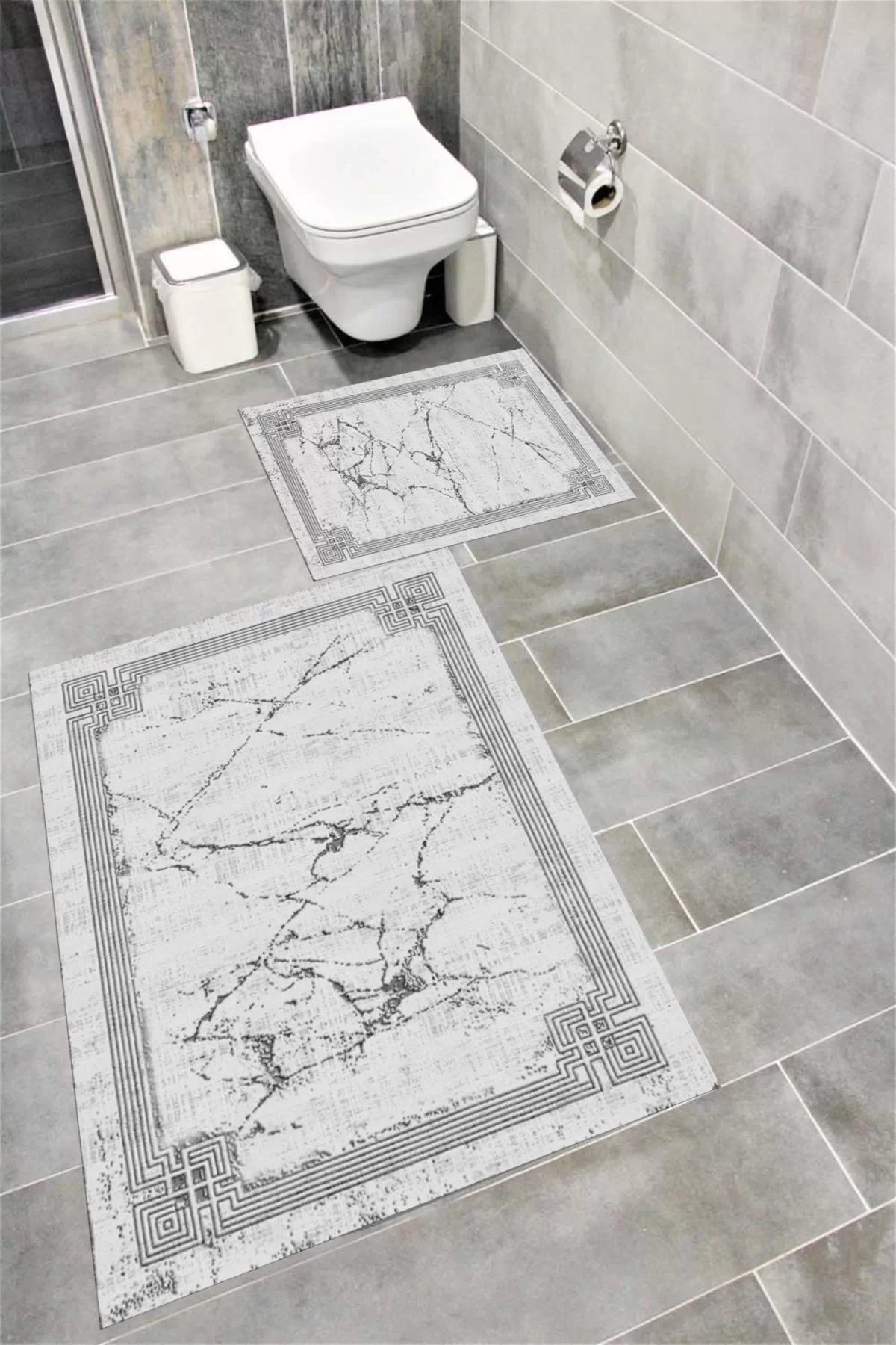 Su Emici Yumuşak Kaymaz Taban Sünger Dolgulu Yıkanabilir Dekoratif Banyo Paspası 1374A