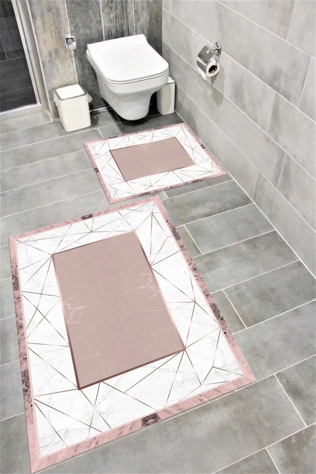 Su Emici Yumuşak Kaymaz Taban Sünger Dolgulu Yıkanabilir Dekoratif Banyo Paspası EHL44