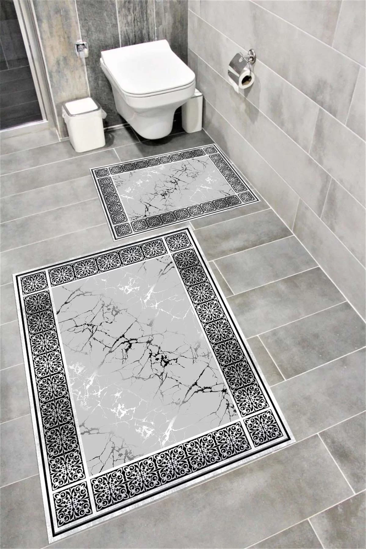 Su Emici Yumuşak Kaymaz Taban Sünger Dolgulu Yıkanabilir Dekoratif Banyo Paspası AGİNG