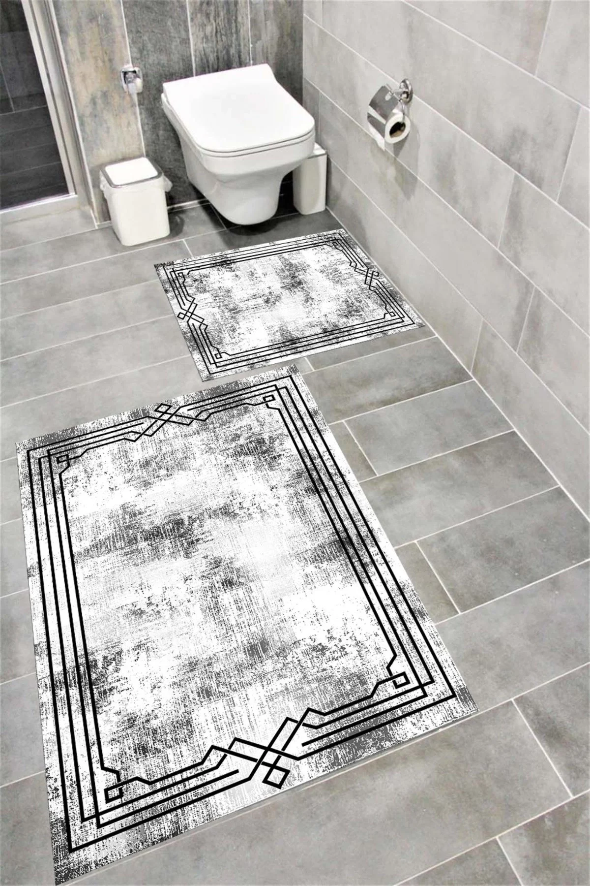 Su Emici Yumuşak Kaymaz Taban Sünger Dolgulu Yıkanabilir Dekoratif Banyo Paspası EHL59