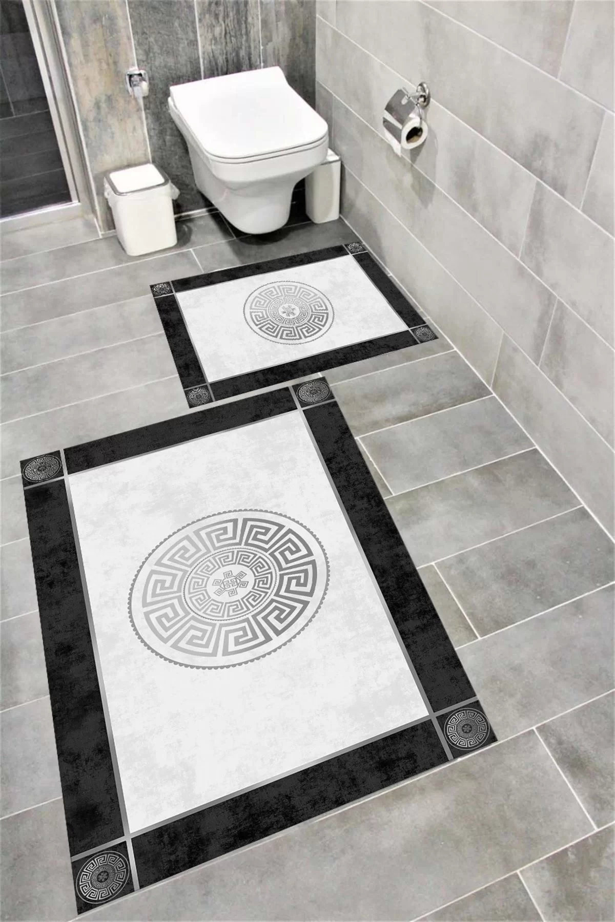 Su Emici Yumuşak Kaymaz Taban Sünger Dolgulu Yıkanabilir Dekoratif Banyo Paspası ARGUVAN1038