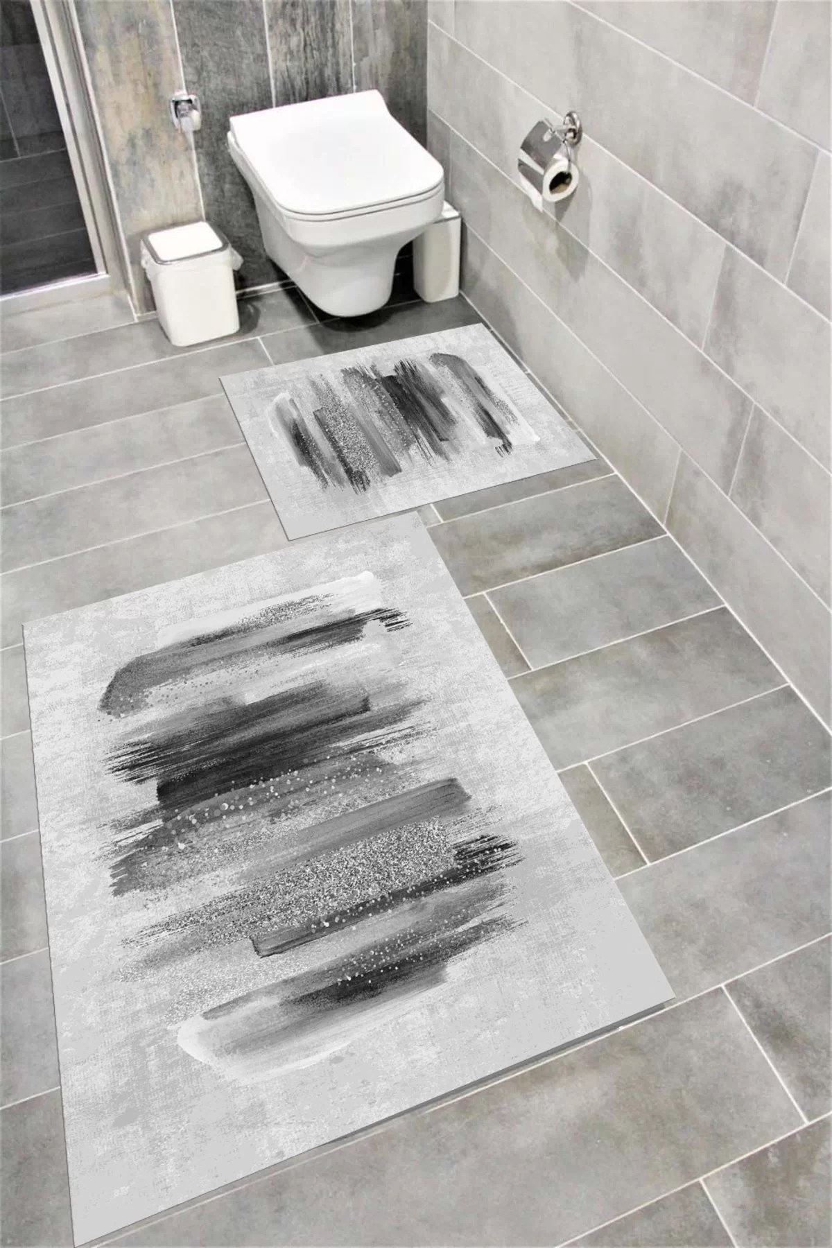 Su Emici Yumuşak Kaymaz Taban Sünger Dolgulu Yıkanabilir Dekoratif Banyo Paspası EHL195