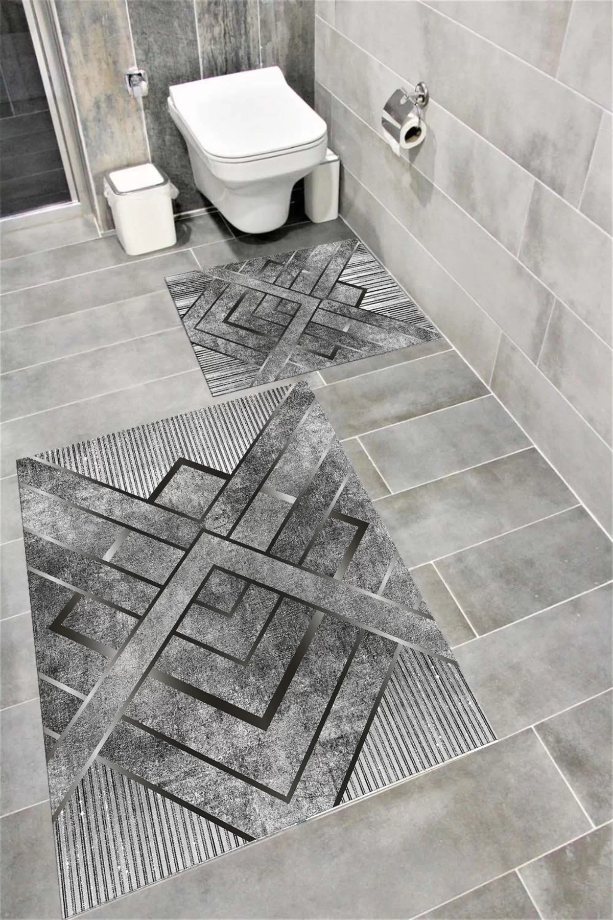 Su Emici Yumuşak Kaymaz Taban Sünger Dolgulu Yıkanabilir Dekoratif Banyo Paspası EHL05