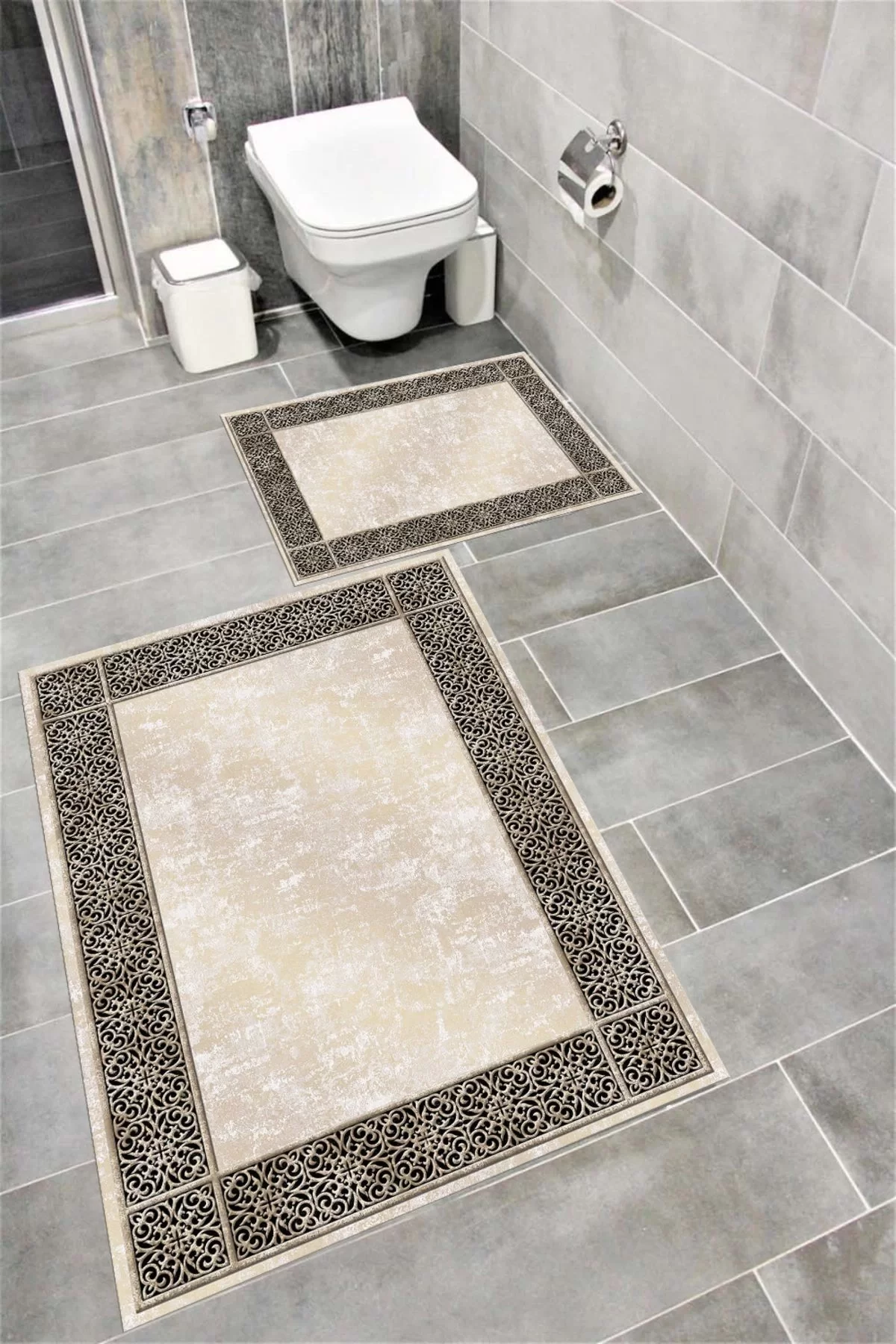 Su Emici Yumuşak Kaymaz Taban Sünger Dolgulu Yıkanabilir Dekoratif Banyo Paspası AGİNGKR