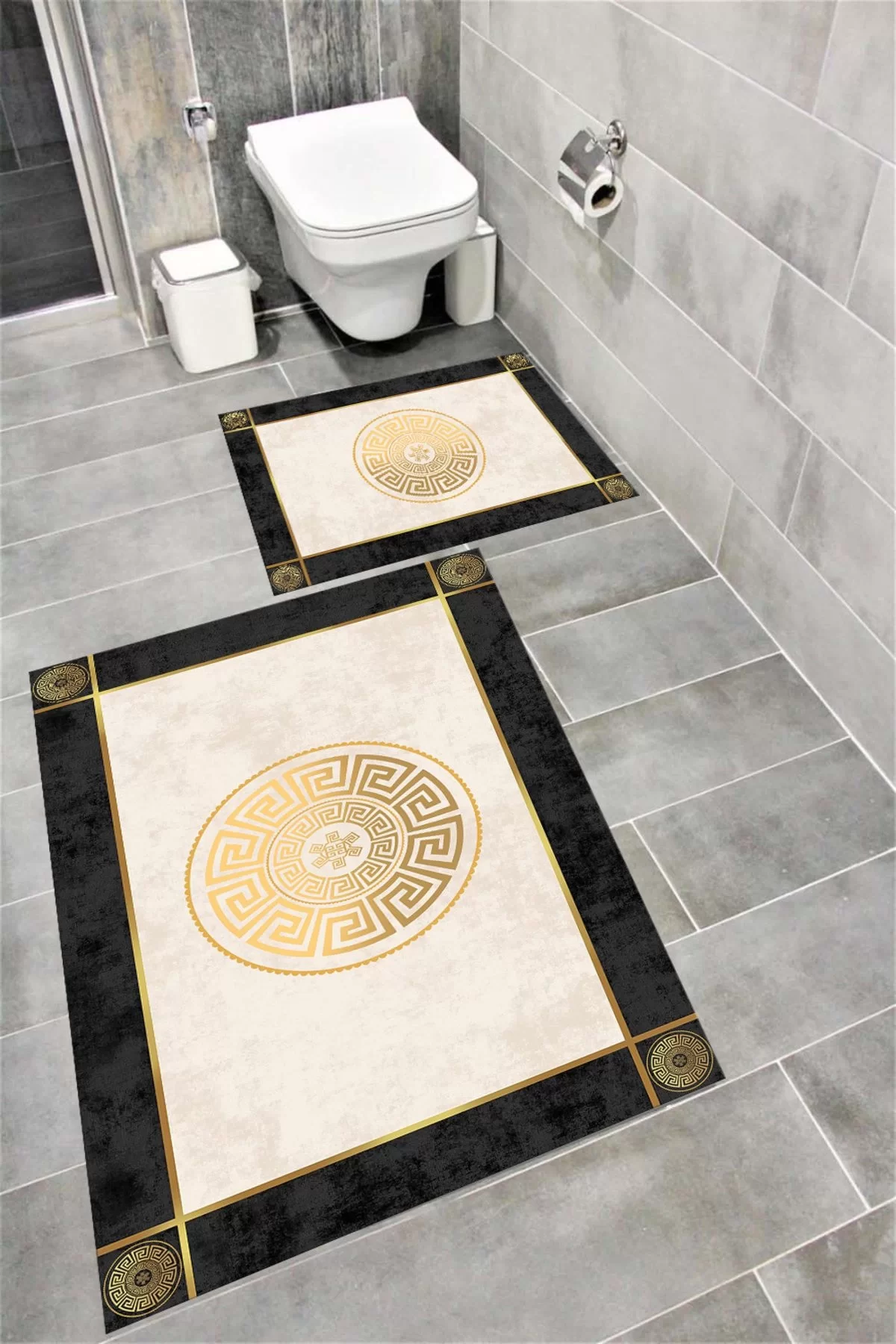 Su Emici Yumuşak Kaymaz Taban Sünger Dolgulu Yıkanabilir Dekoratif Banyo Paspası ARGUVAN1037
