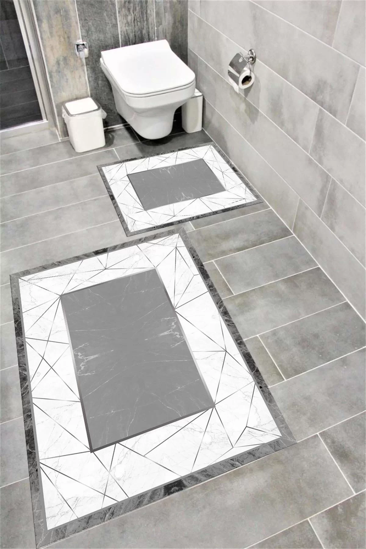 Su Emici Yumuşak Kaymaz Taban Sünger Dolgulu Yıkanabilir Dekoratif Banyo Paspası EHL43