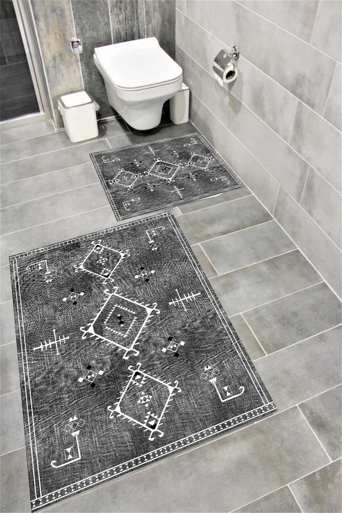 Su Emici Yumuşak Kaymaz Taban Sünger Dolgulu Yıkanabilir Dekoratif Banyo Paspası EHL132A