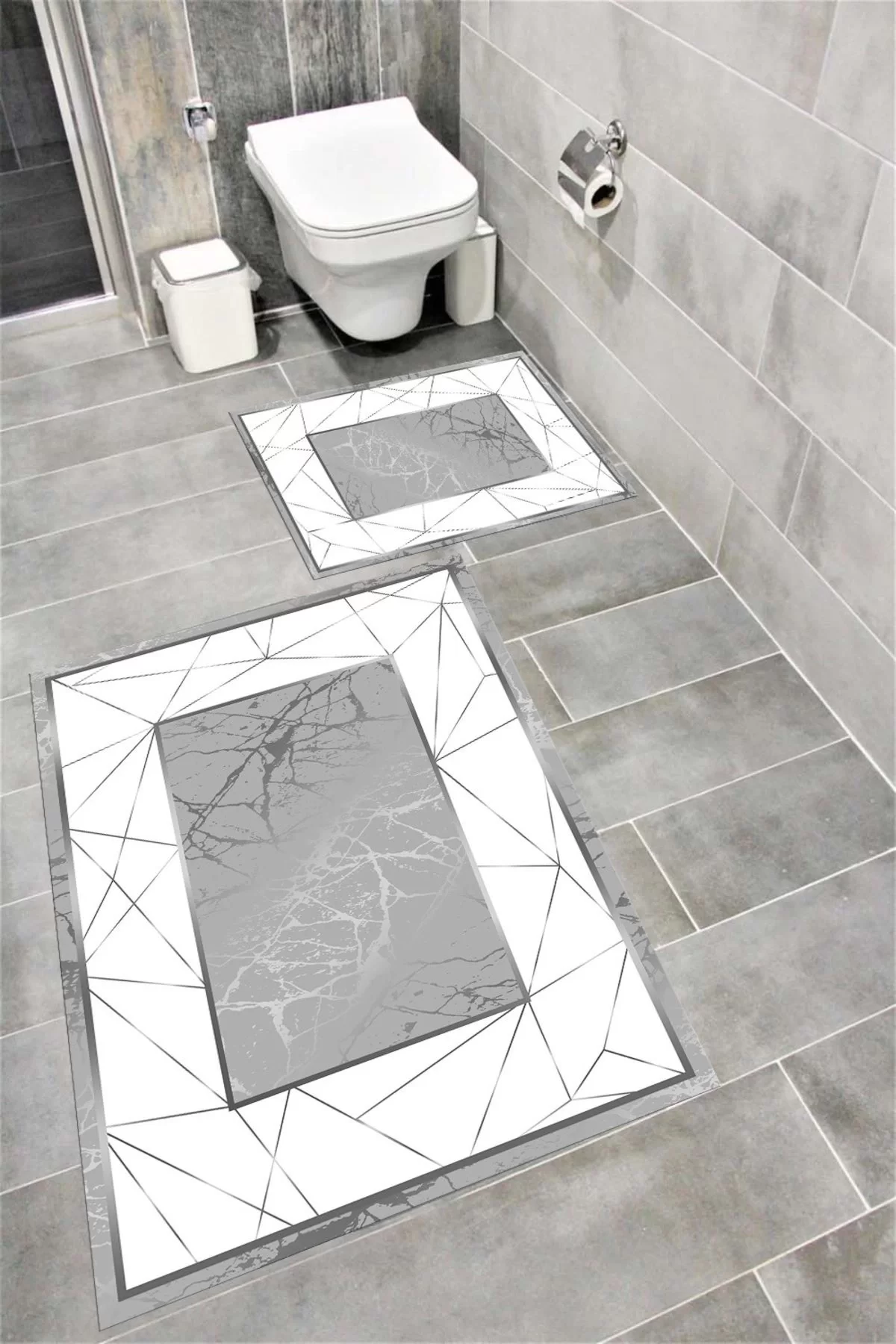 Su Emici Yumuşak Kaymaz Taban Sünger Dolgulu Yıkanabilir Dekoratif Banyo Paspası MOLİVA
