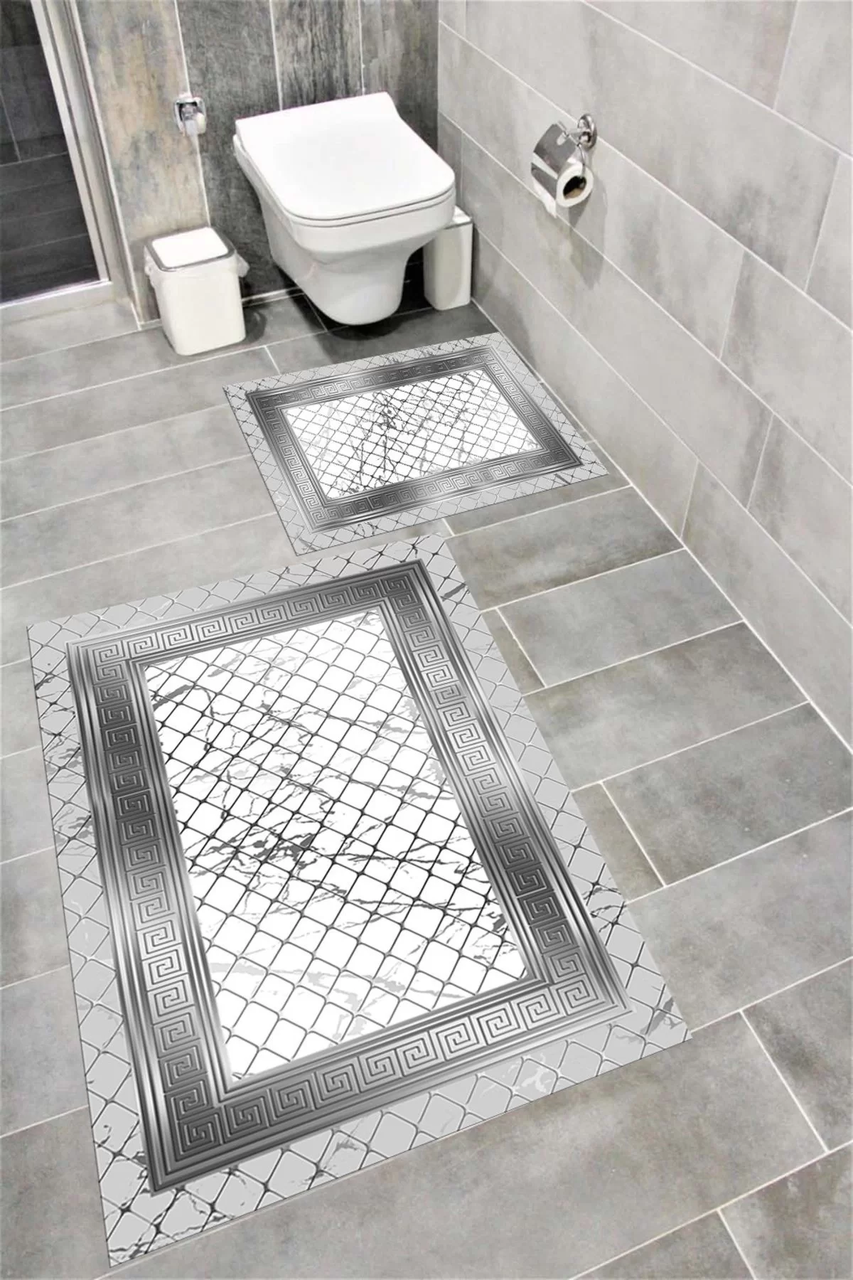 Su Emici Yumuşak Kaymaz Taban Sünger Dolgulu Yıkanabilir Dekoratif Banyo Paspası MALENA