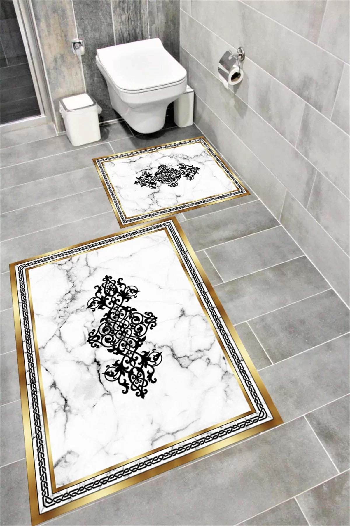 Su Emici Yumuşak Kaymaz Taban Sünger Dolgulu Yıkanabilir Dekoratif Banyo Paspası EHL222