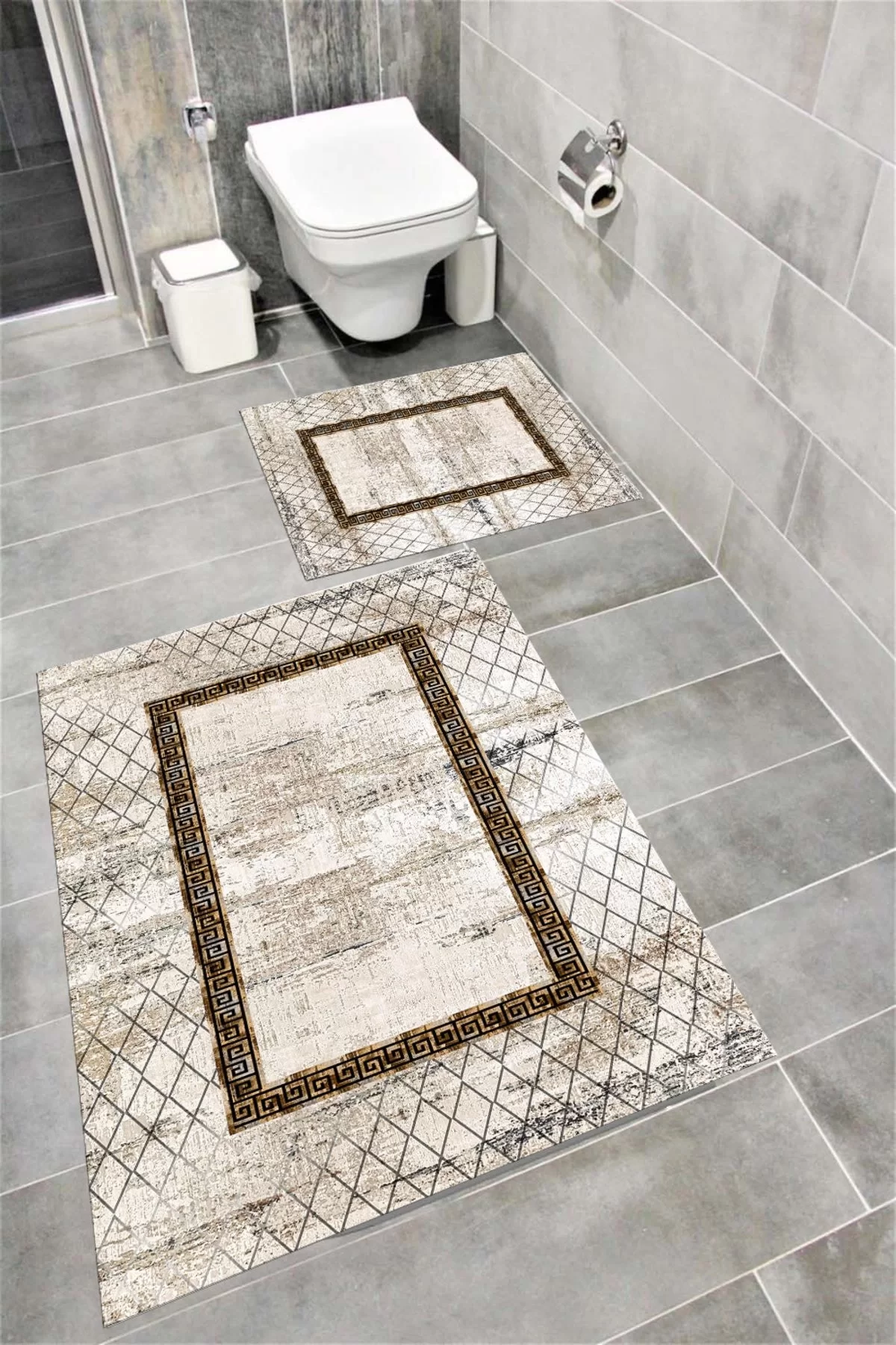 Su Emici Yumuşak Kaymaz Taban Sünger Dolgulu Yıkanabilir Dekoratif Banyo Paspası OK268