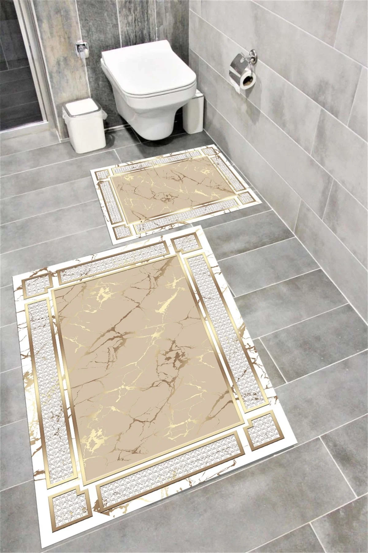 Su Emici Yumuşak Kaymaz Taban Sünger Dolgulu Yıkanabilir Dekoratif Banyo Paspası 1001BİHTER