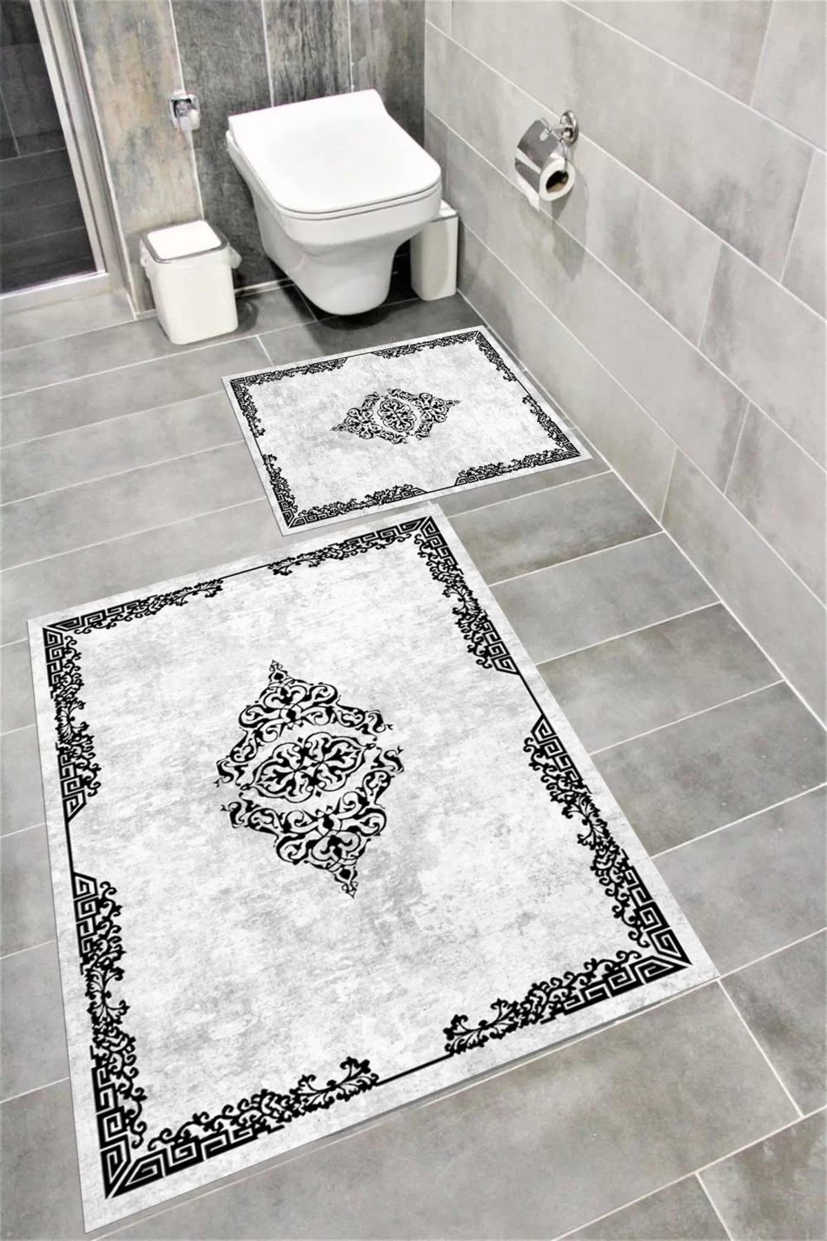 Su Emici Yumuşak Kaymaz Taban Sünger Dolgulu Yıkanabilir Dekoratif Banyo Paspası PERVAZ