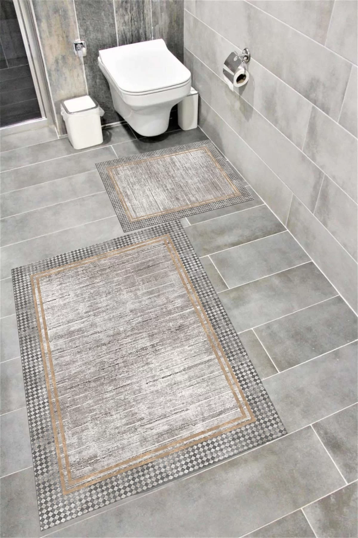 Su Emici Yumuşak Kaymaz Taban Sünger Dolgulu Yıkanabilir Dekoratif Banyo Paspası VİONE