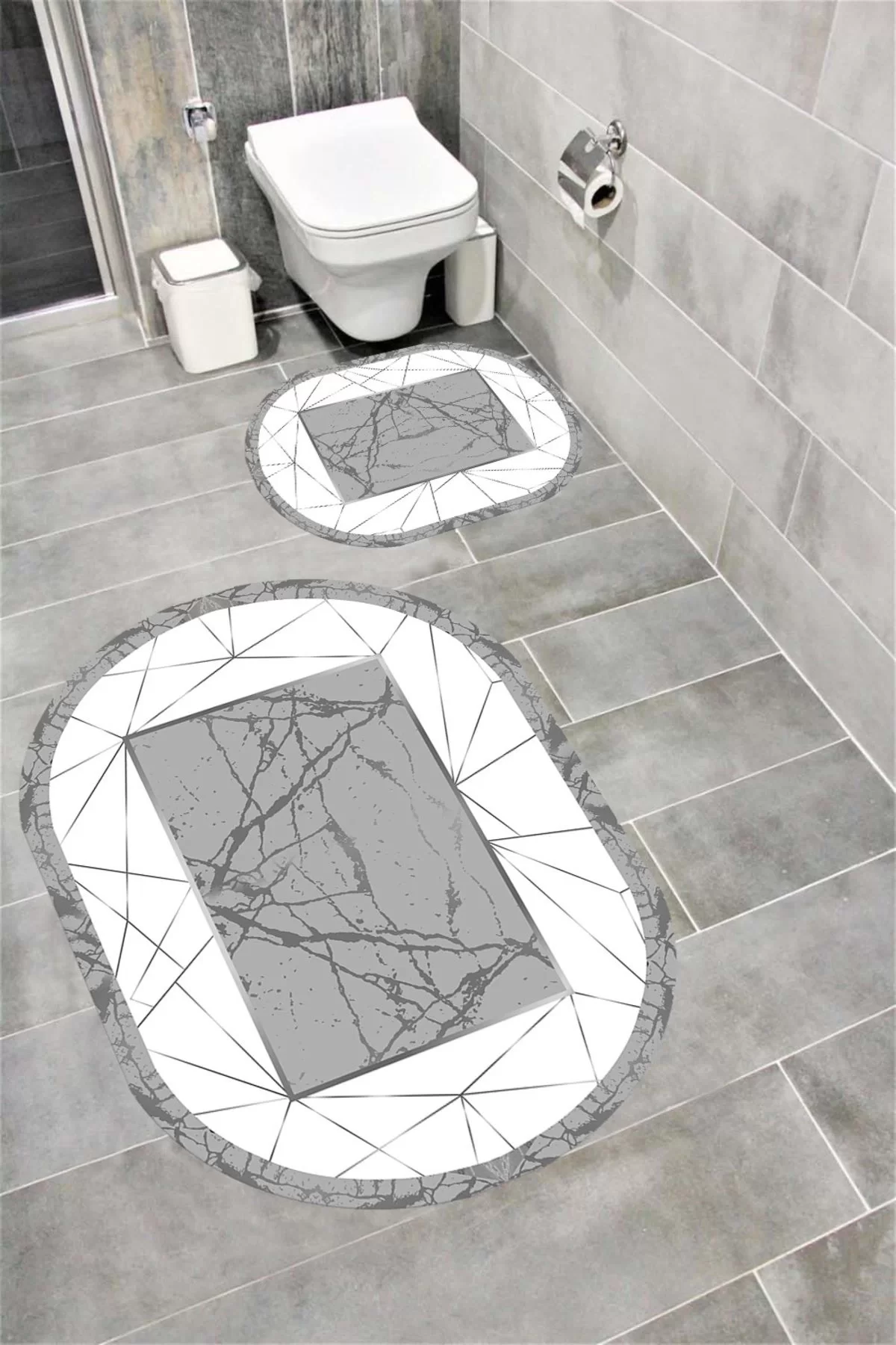 Su Emici Yumuşak Kaymaz Taban Sünger Dolgulu Yıkanabilir Dekoratif Banyo Paspası MOLİVAOVAL