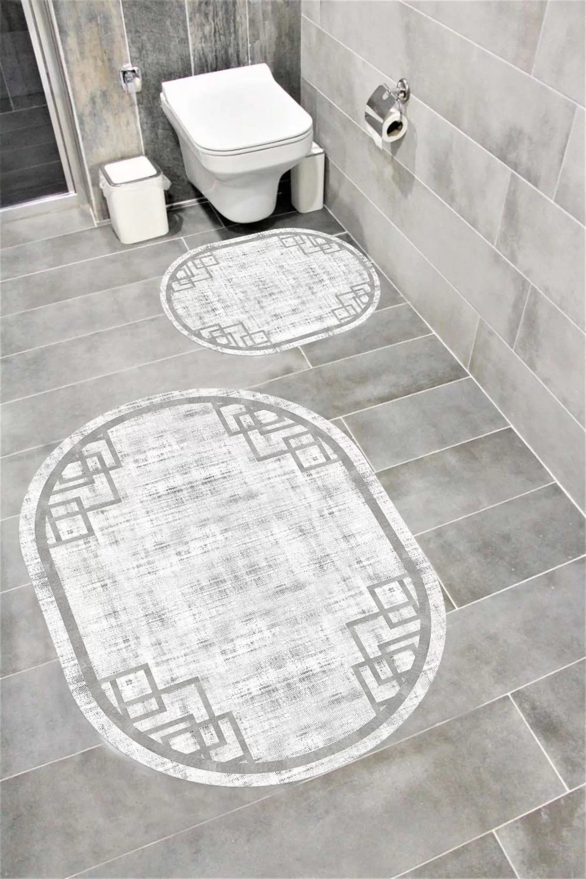 Su Emici Yumuşak Kaymaz Taban Sünger Dolgulu Yıkanabilir Dekoratif Banyo Paspası FASTOVAL