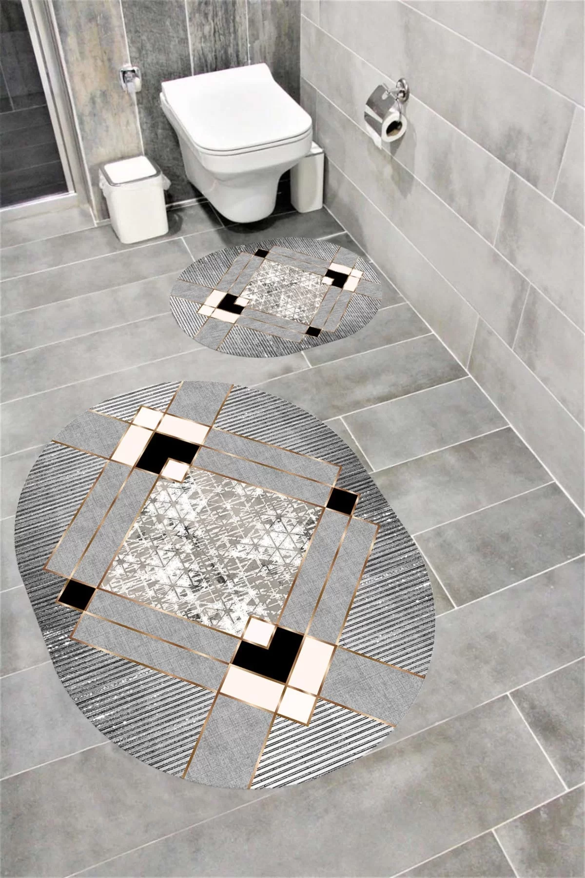 Su Emici Yumuşak Kaymaz Taban Sünger Dolgulu Yıkanabilir Dekoratif Banyo Paspası REPATOOVAL
