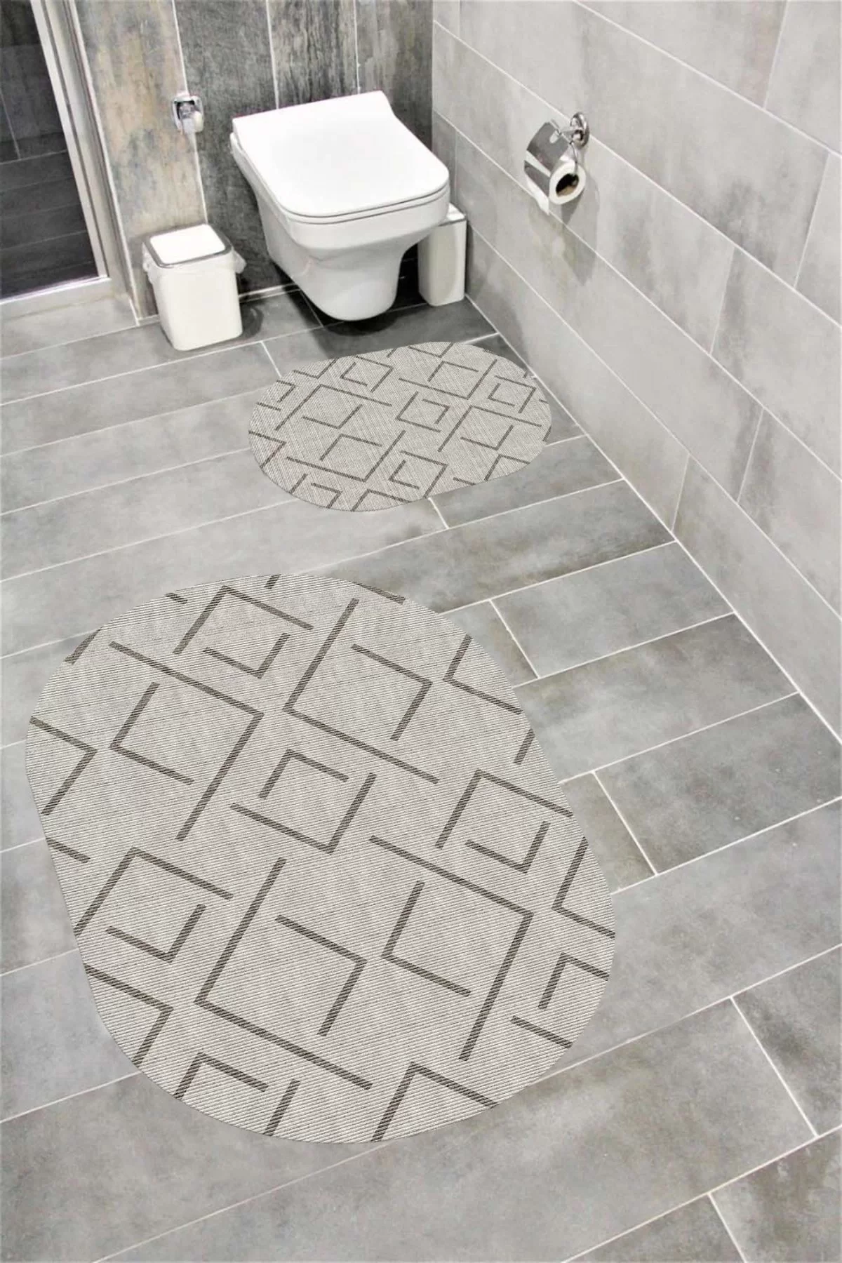 Su Emici Yumuşak Kaymaz Taban Sünger Dolgulu Yıkanabilir Dekoratif Banyo Paspası 1160OVAL