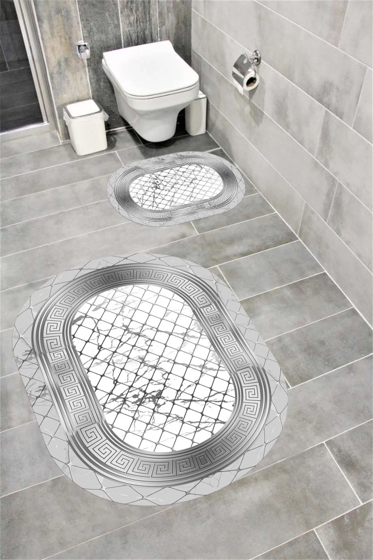 Su Emici Yumuşak Kaymaz Taban Sünger Dolgulu Yıkanabilir Dekoratif Banyo Paspası MALENAOVAL