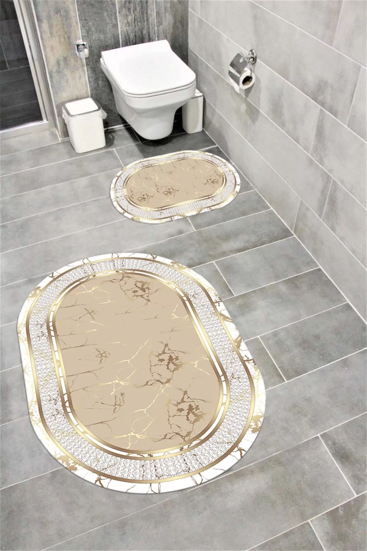 Su Emici Yumuşak Kaymaz Taban Sünger Dolgulu Yıkanabilir Dekoratif Banyo Paspası 1001BİHTEROVAL