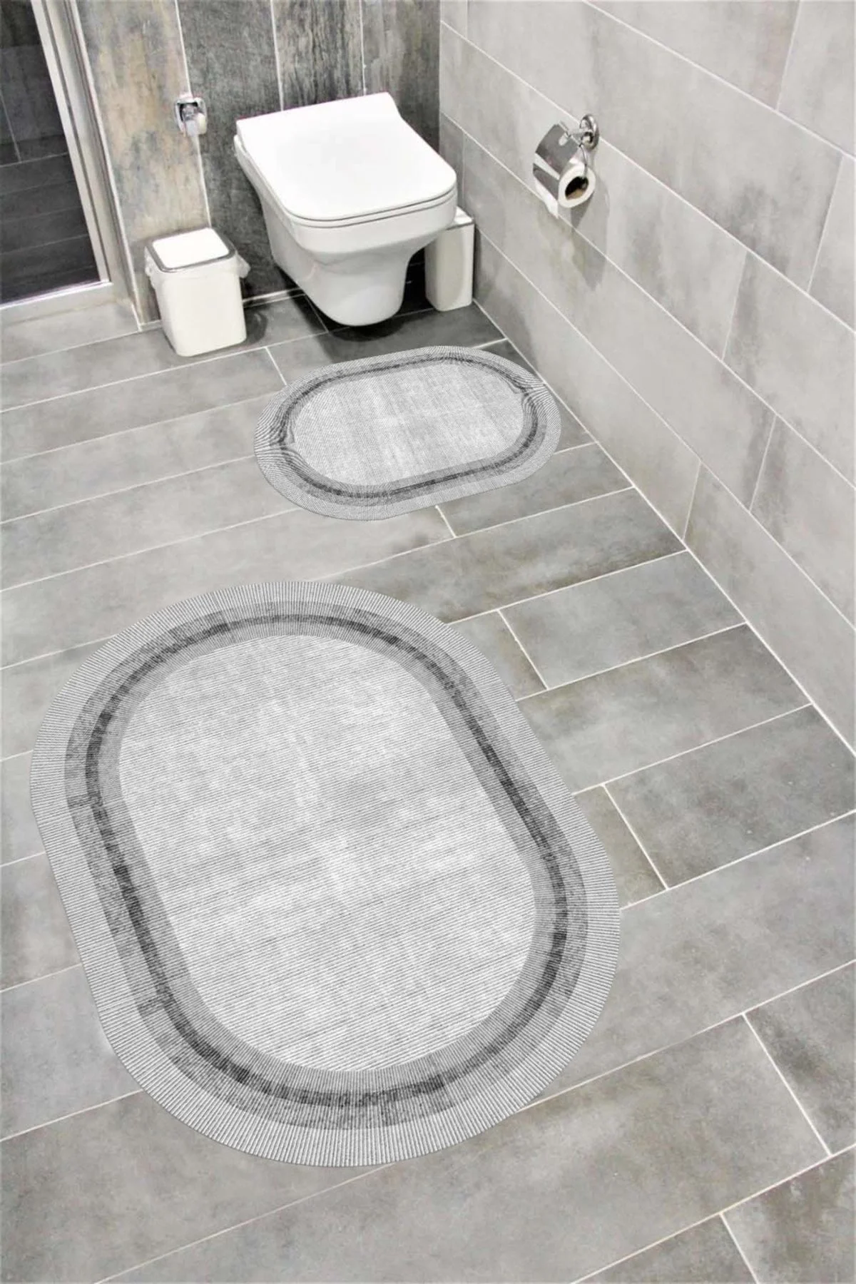 Su Emici Yumuşak Kaymaz Taban Sünger Dolgulu Yıkanabilir Dekoratif Banyo Paspası 1161OVAL