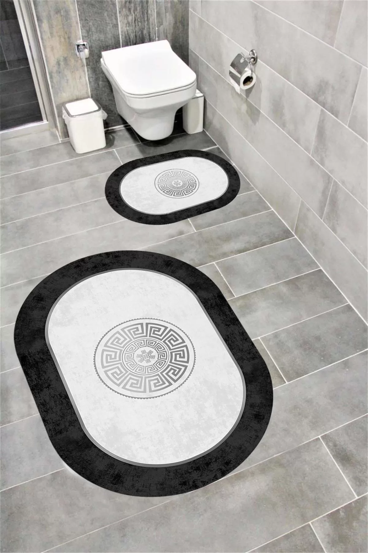 Su Emici Yumuşak Kaymaz Taban Sünger Dolgulu Yıkanabilir Dekoratif Banyo Paspası ARGUVAN1038OVAL