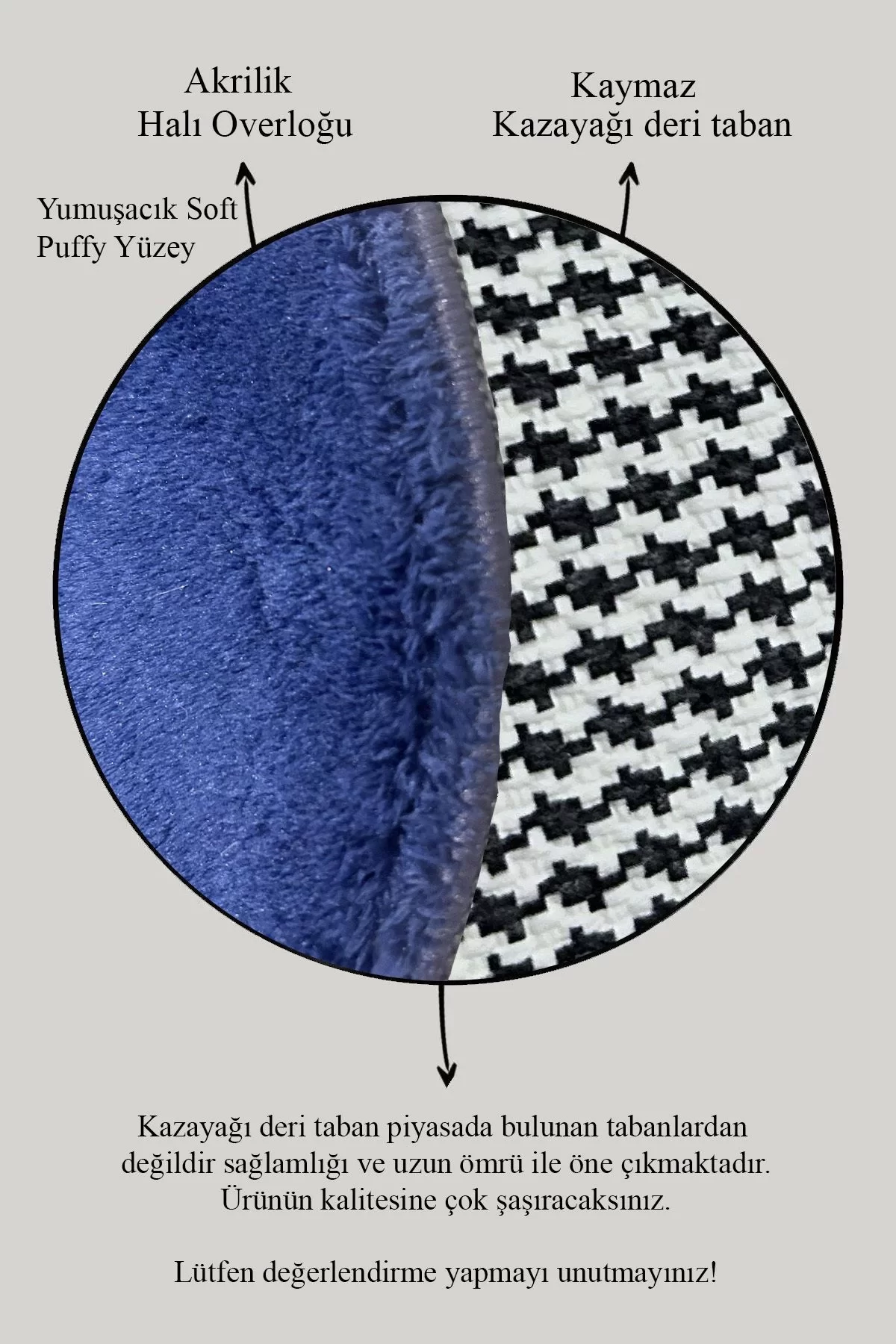 Peluş Puffy Bambu Kaymaz Deri Taban 2li Set Klozet Lacivert Ponpon Banyo Paspas Takımı