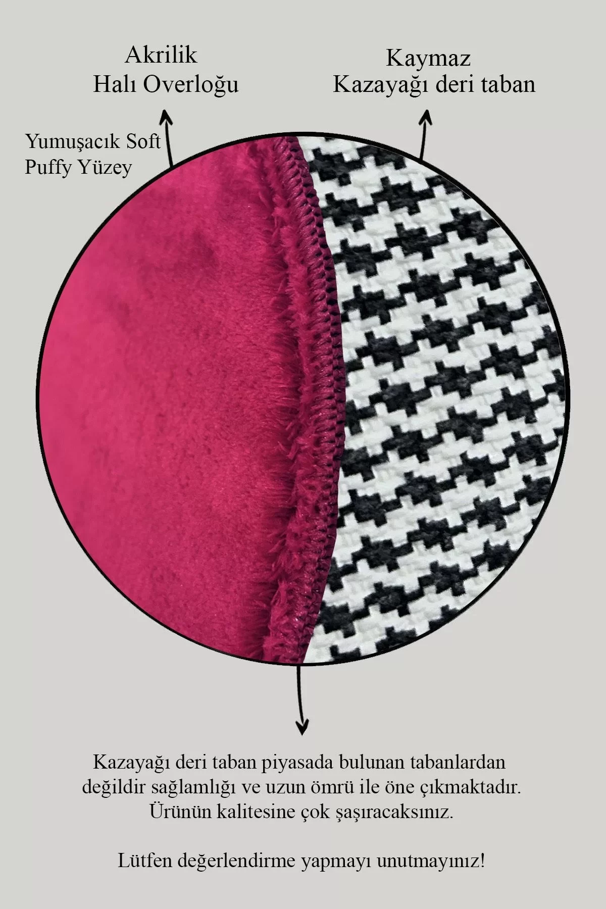 Peluş Puffy Bambu Kaymaz Deri Taban 2li Set Klozet Kırmızı Ponpon Banyo Paspas Takımı