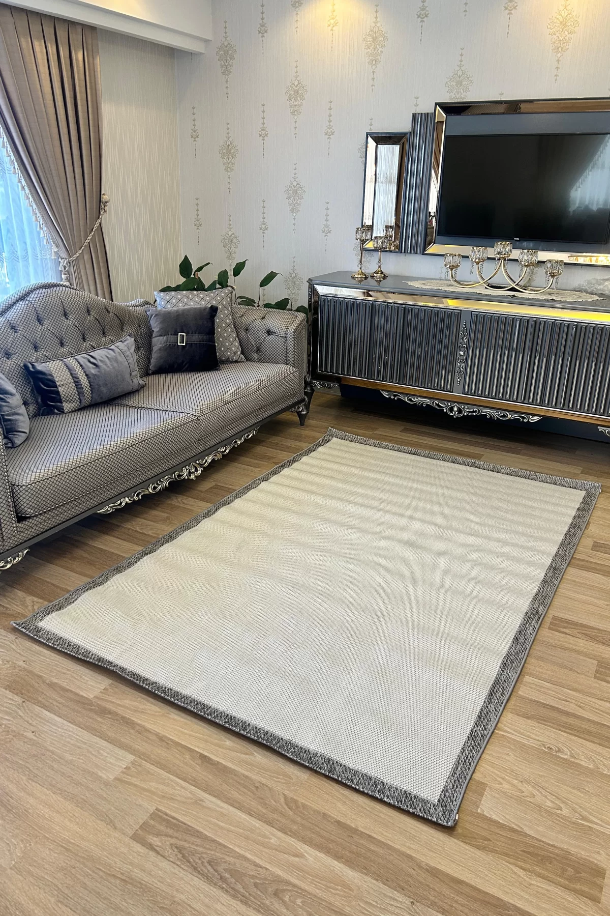 Sisal Çapraz Desenli Halı – Sade ve Şık Tasarım, Kaymaz Taban, 4 Renk Seçeneği