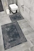 Su Emici Yumuşak Kaymaz Taban Sünger Dolgulu Yıkanabilir Dekoratif Banyo Paspası 1247