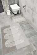Su Emici Yumuşak Kaymaz Taban Sünger Dolgulu Yıkanabilir Dekoratif Banyo Paspası-1016