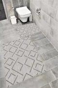 Su Emici Yumuşak Kaymaz Taban Sünger Dolgulu Yıkanabilir Dekoratif Banyo Paspası-1160