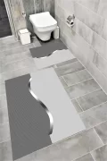 Su Emici Yumuşak Kaymaz Taban Sünger Dolgulu Yıkanabilir Dekoratif Banyo Paspası-1154