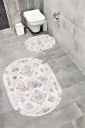 Su Emici Yumuşak Kaymaz Taban Sünger Dolgulu Yıkanabilir Dekoratif Banyo Paspası-1198