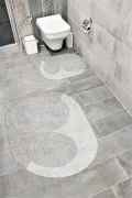 Su Emici Yumuşak Kaymaz Taban Sünger Dolgulu Yıkanabilir Dekoratif Banyo Paspası-1015