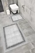 Su Emici Yumuşak Kaymaz Taban Sünger Dolgulu Yıkanabilir Dekoratif Banyo Paspası 1161