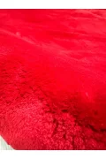 Peluş Puffy Yıkanabilir Kaymaz Oturma Odası Salon Mutfak Antre Çocuk Odası Halısı Kırmızı Puffy