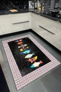 Yıkanabilir Kaymaz Taban Halı Salon Dekor Yolluk Koridor Mutfak Halısı 4004