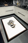 Yıkanabilir Kaymaz Taban Halı Salon Dekor Yolluk Koridor Mutfak 4006