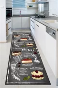 Mutfak Halısı Yıkanabilir Kaymaz Taban Halı Salon Dekor Yolluk Koridor Mutfak Halısı Macaron