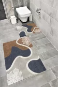 Su Emici Yumuşak Kaymaz Taban Sünger Dolgulu Yıkanabilir Dekoratif Banyo Paspası 1136
