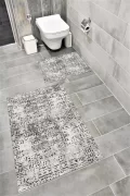 Su Emici Yumuşak Kaymaz Taban Sünger Dolgulu Yıkanabilir Dekoratif Banyo Paspası 1111AÇIKGRİ